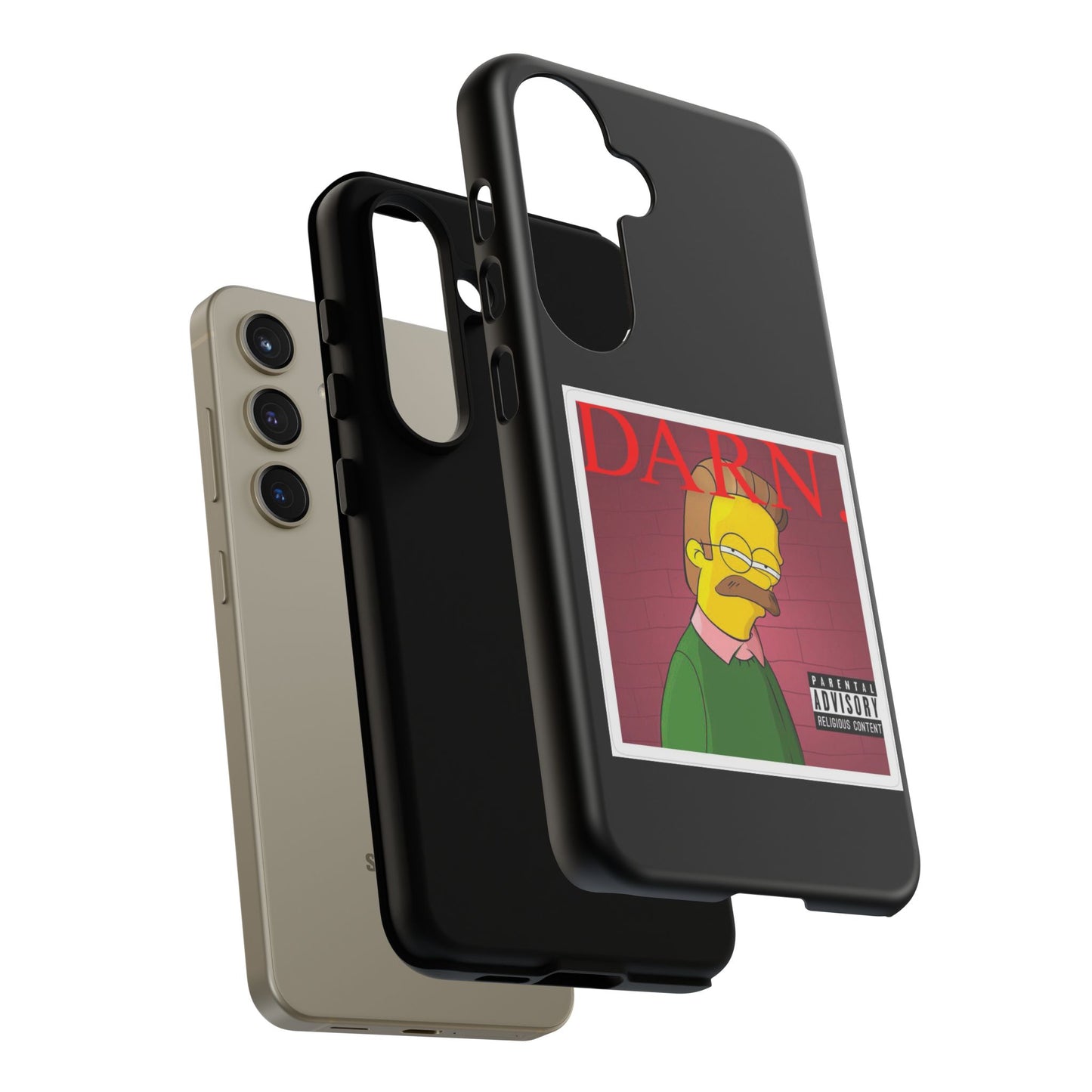 Kendrick Lamar X Simpsons "DARN" Ned Flanders Tough Phone Case – Funny Rap Mashup Cover for iPhone, Samsung, & More