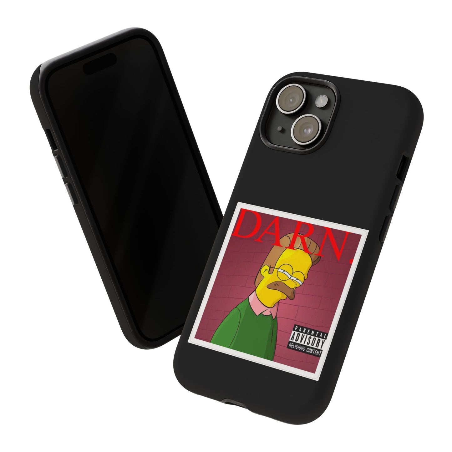 Kendrick Lamar X Simpsons "DARN" Ned Flanders Tough Phone Case – Funny Rap Mashup Cover for iPhone, Samsung, & More