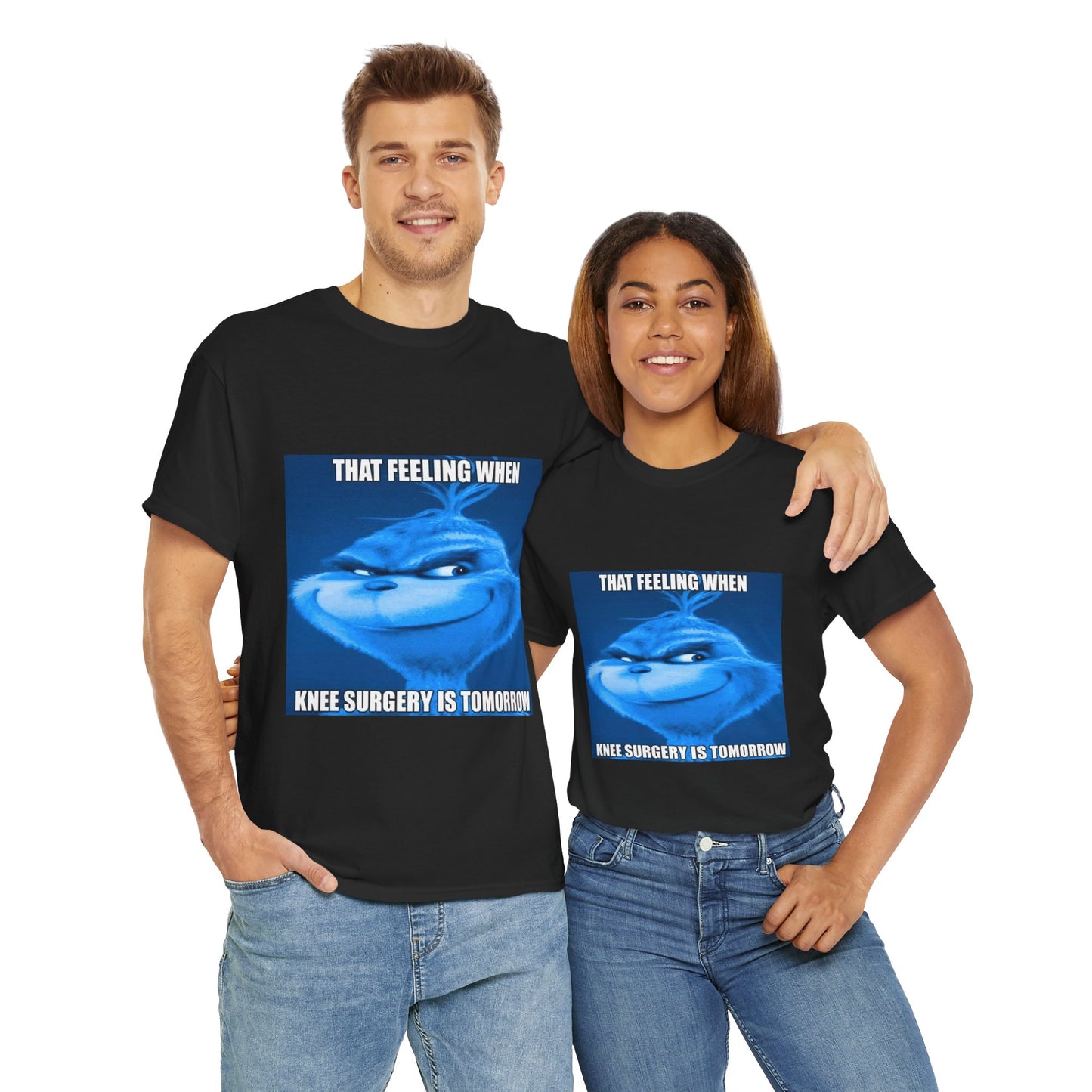 "Knee Surgery" Blue Grinch Meme T-Shirt - WAS $24.99