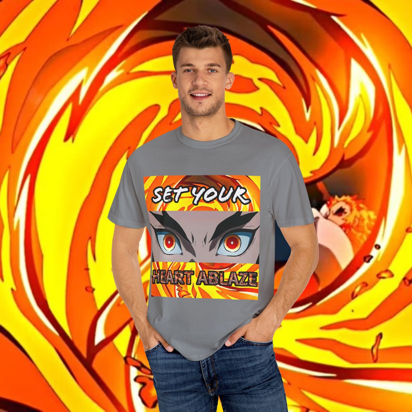 "Set Your Heart Ablaze" Rengoku Demon Slayer T-Shirt