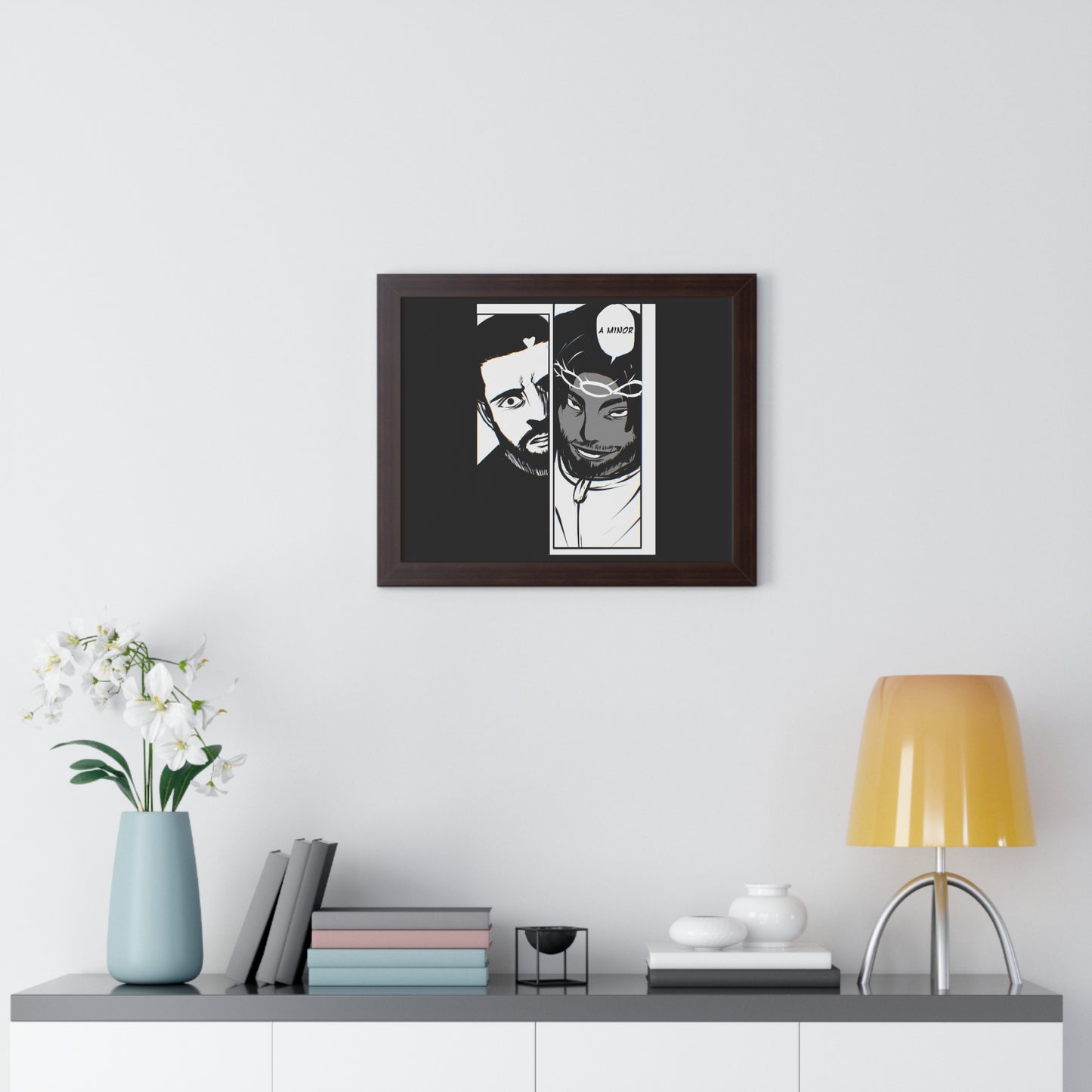 Kendrick Lamar Drake Anime Battle - Framed Comic Art Poster
