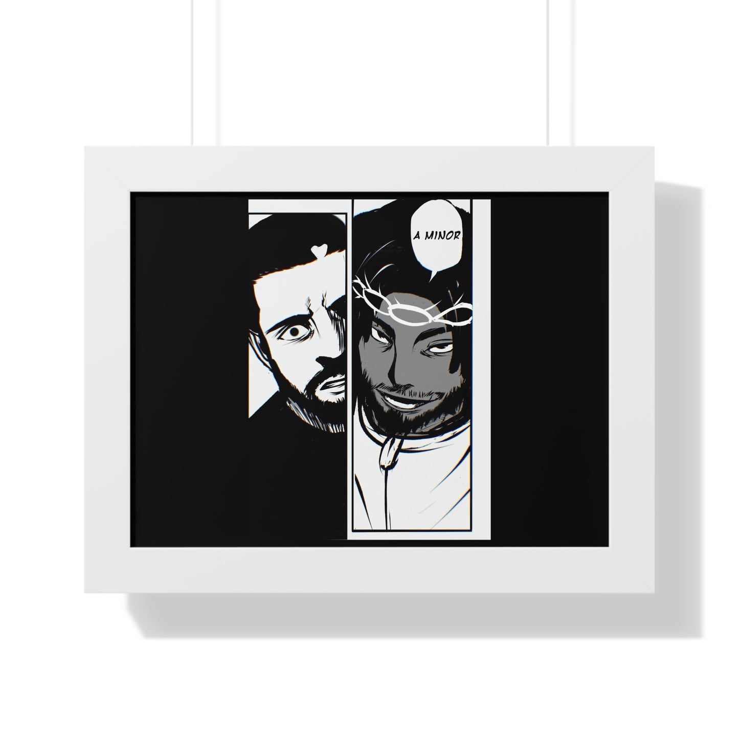 Kendrick Lamar Drake Anime Battle - Framed Comic Art Poster