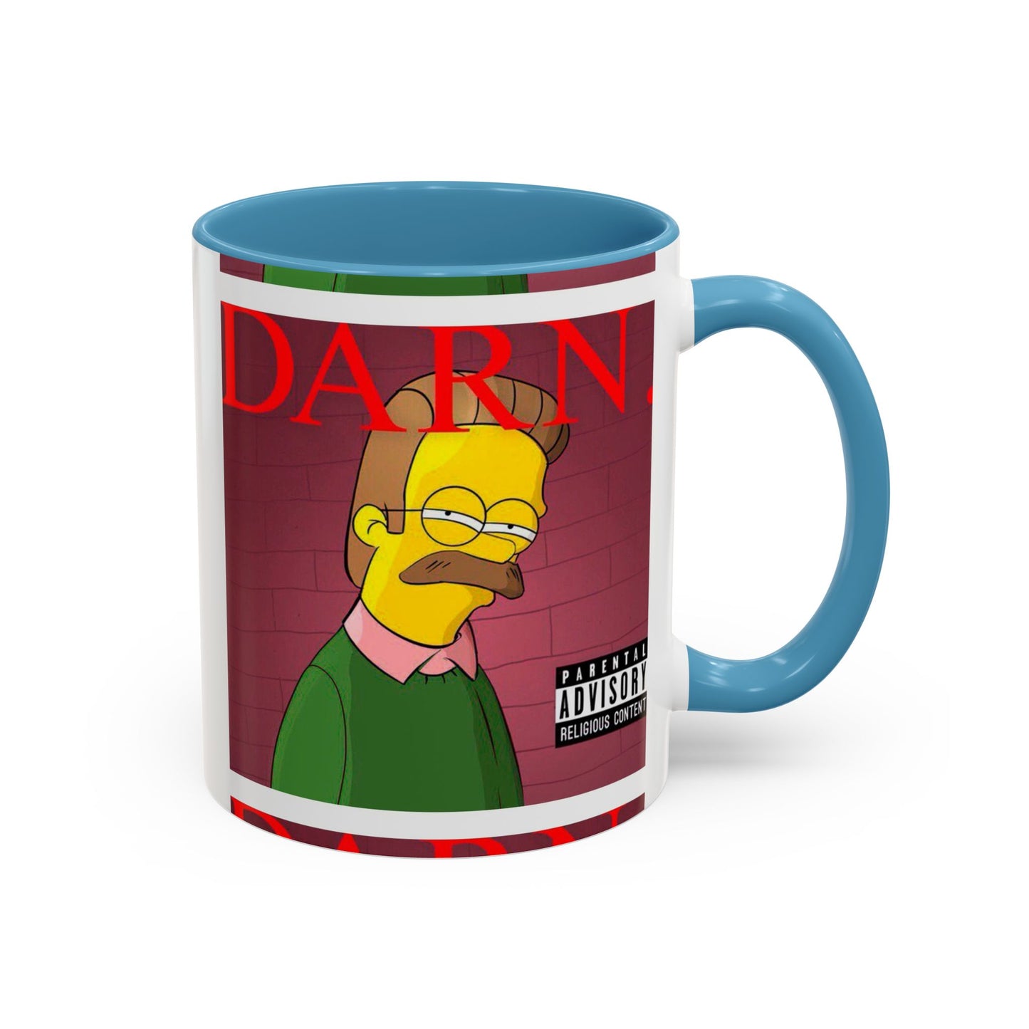 Kendrick Lamar x Simpsons "DARN" Ned Flanders Mashup Mug – Funny Hip Hop Accent Coffee Cup – 11oz & 15oz