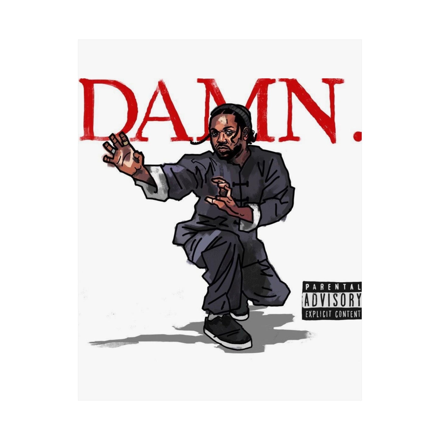 Kendrick Lamar "Kung Fu Kenny" DAMN Album - Matte Poster - Art Print – Hip Hop Matte Wall Decor – Rap Music Fan Gift