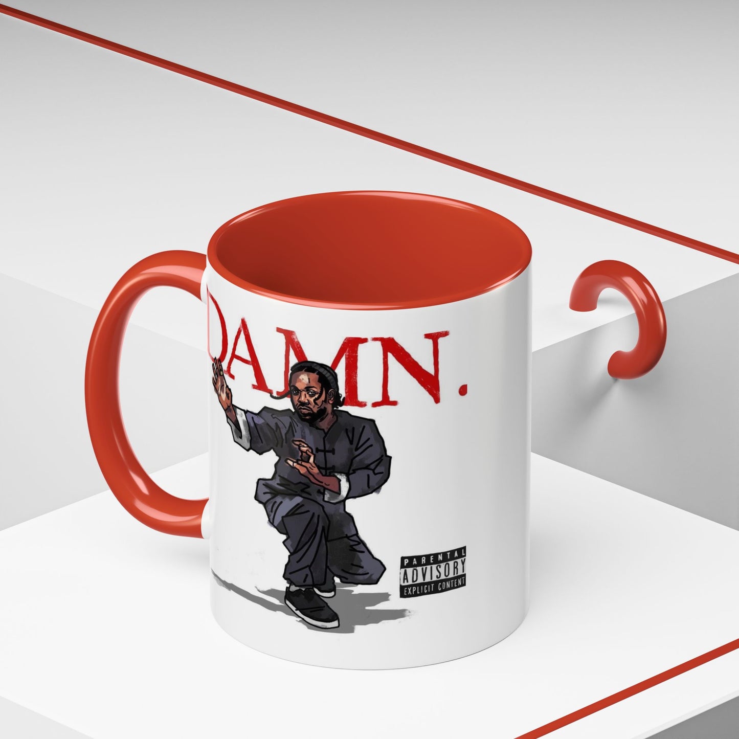 Kendrick Lamar “Kung Fu Kenny” DAMN Mug – Hip-Hop Coffee Cup, Artistic Fan Gift