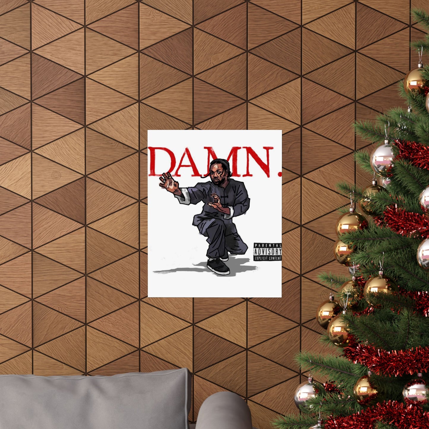 Kendrick Lamar "Kung Fu Kenny" DAMN Album - Matte Poster - Art Print – Hip Hop Matte Wall Decor – Rap Music Fan Gift