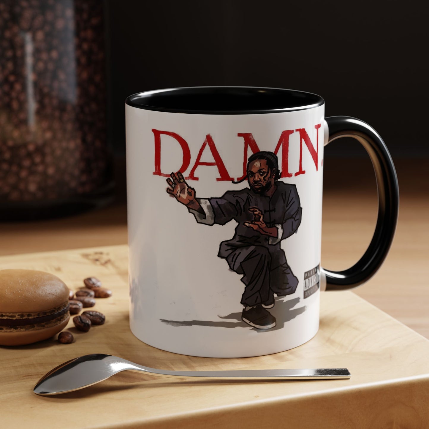 Kendrick Lamar “Kung Fu Kenny” DAMN Mug – Hip-Hop Coffee Cup, Artistic Fan Gift