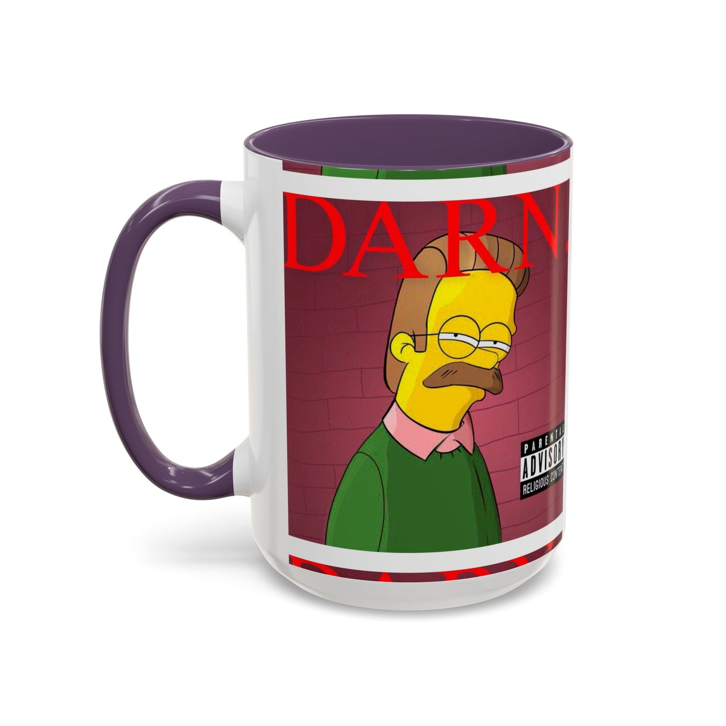 Kendrick Lamar x Simpsons "DARN" Ned Flanders Mashup Mug – Funny Hip Hop Accent Coffee Cup – 11oz & 15oz