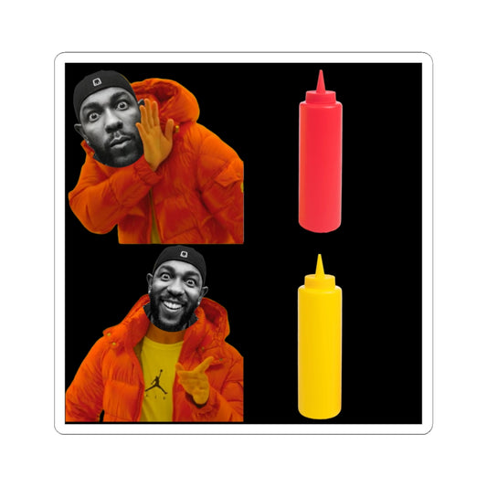 Kendrick Lamar Mustard Drake Meme - Kiss-Cut Sticker