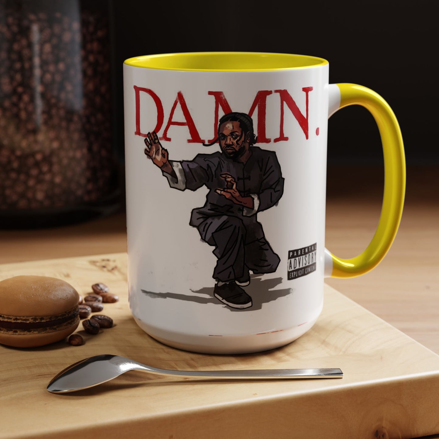 Kendrick Lamar “Kung Fu Kenny” DAMN Mug – Hip-Hop Coffee Cup, Artistic Fan Gift
