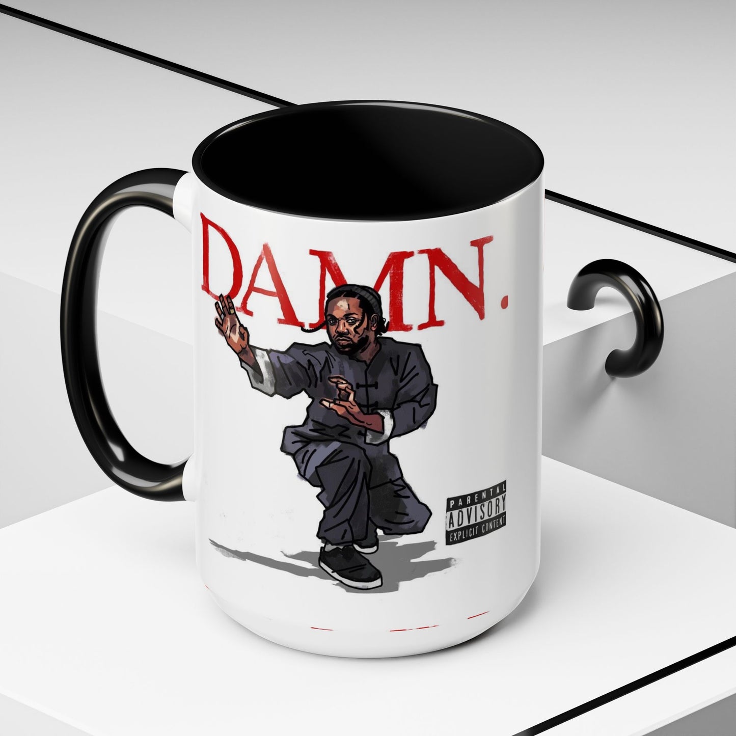 Kendrick Lamar “Kung Fu Kenny” DAMN Mug – Hip-Hop Coffee Cup, Artistic Fan Gift