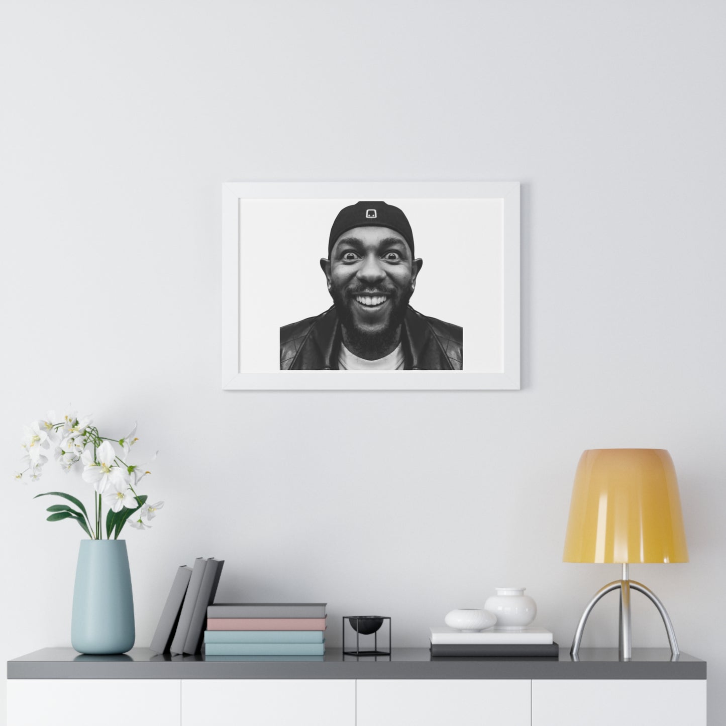 Kendrick Lamar Meme Face Mustard - Framed Poster