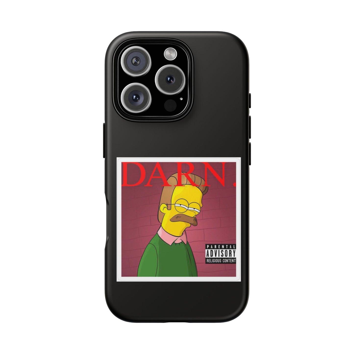 Kendrick Lamar X Simpsons "DARN" Ned Flanders Tough Phone Case – Funny Rap Mashup Cover for iPhone, Samsung, & More