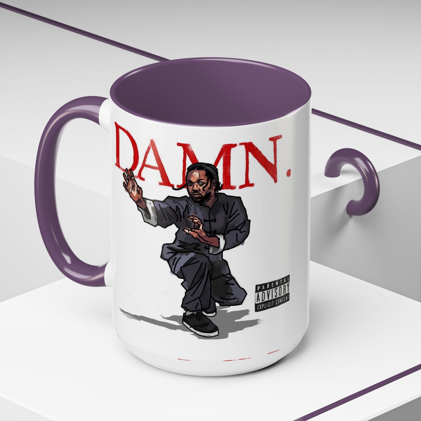 Kendrick Lamar “Kung Fu Kenny” DAMN Mug – Hip-Hop Coffee Cup, Artistic Fan Gift