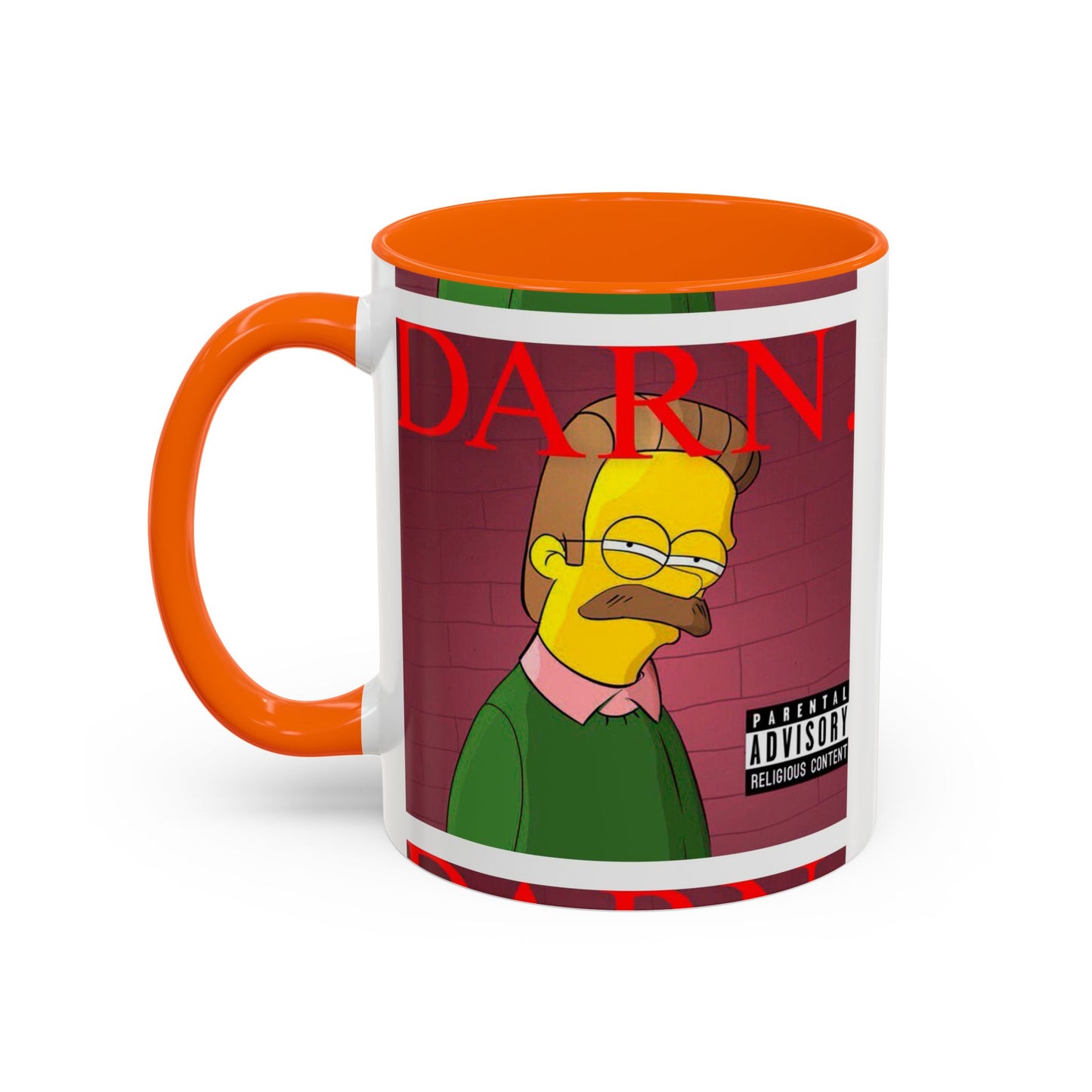 Kendrick Lamar x Simpsons "DARN" Ned Flanders Mashup Mug – Funny Hip Hop Accent Coffee Cup – 11oz & 15oz
