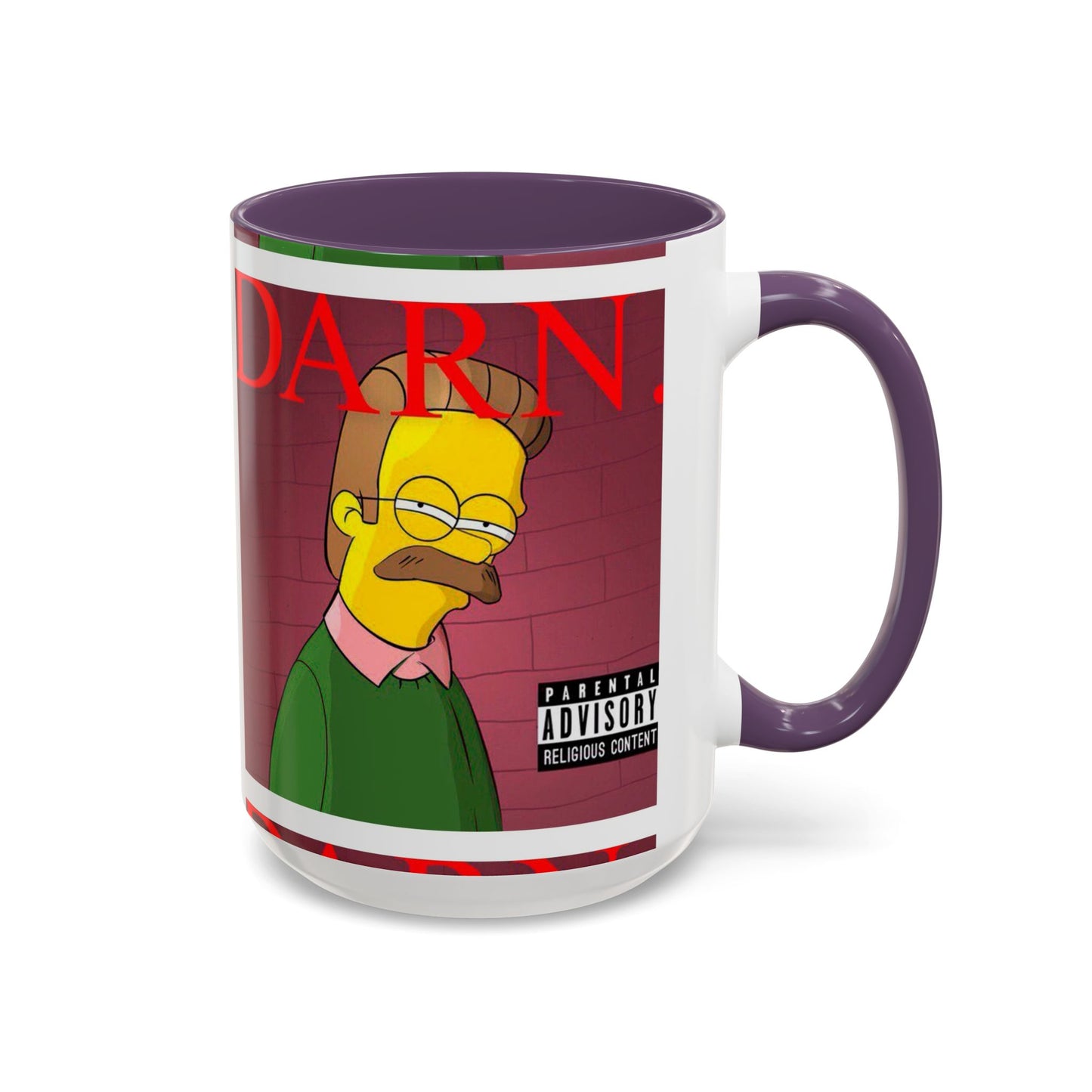 Kendrick Lamar x Simpsons "DARN" Ned Flanders Mashup Mug – Funny Hip Hop Accent Coffee Cup – 11oz & 15oz