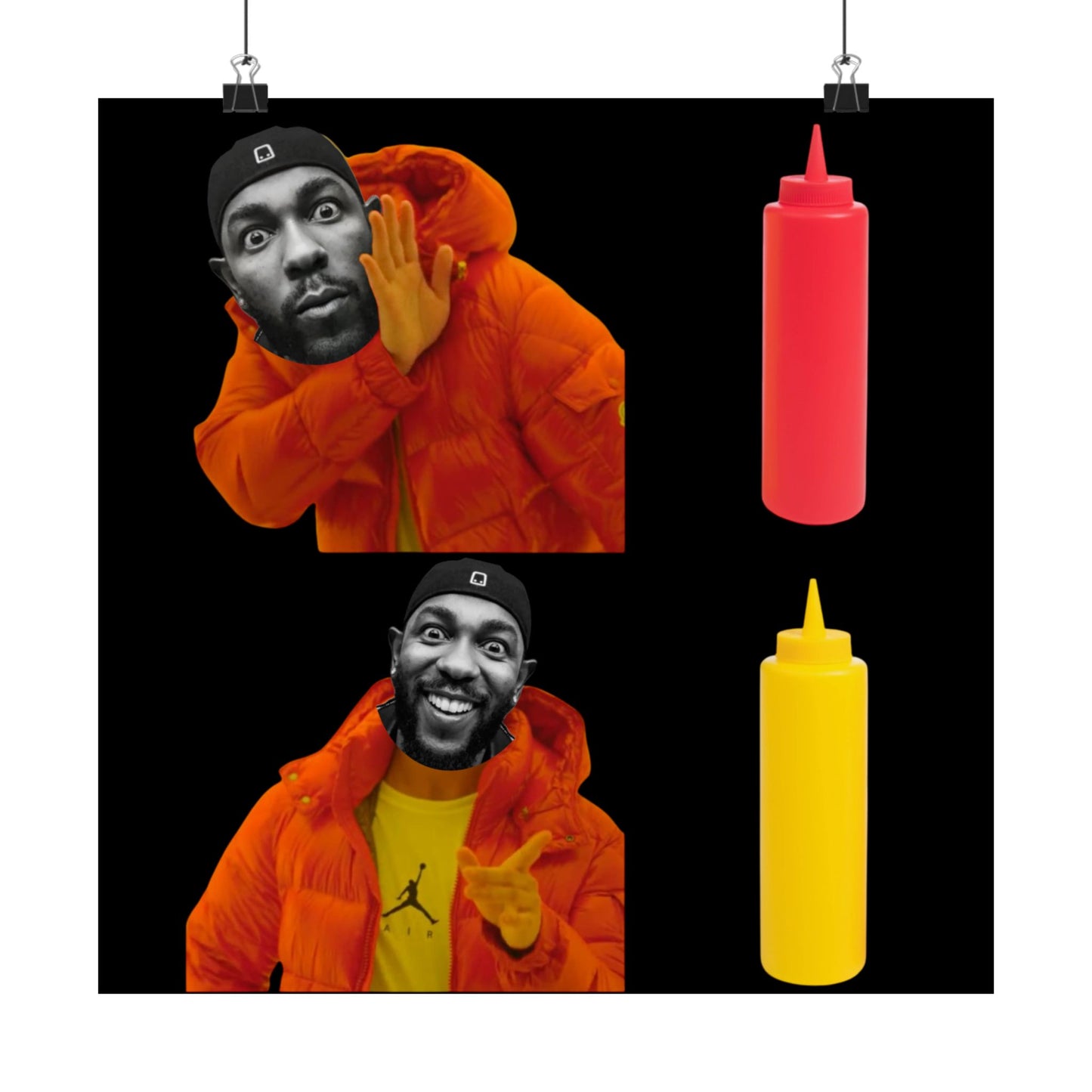 Kendrick Lamar MUSTARD Drake Meme - Matte Posters, Vibrant