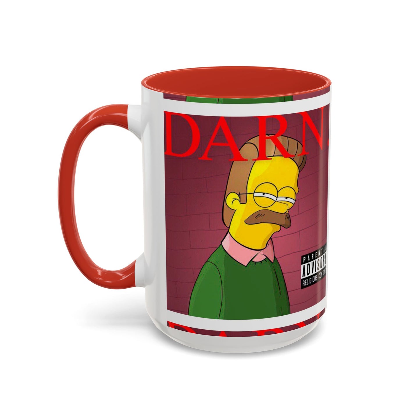 Kendrick Lamar x Simpsons "DARN" Ned Flanders Mashup Mug – Funny Hip Hop Accent Coffee Cup – 11oz & 15oz
