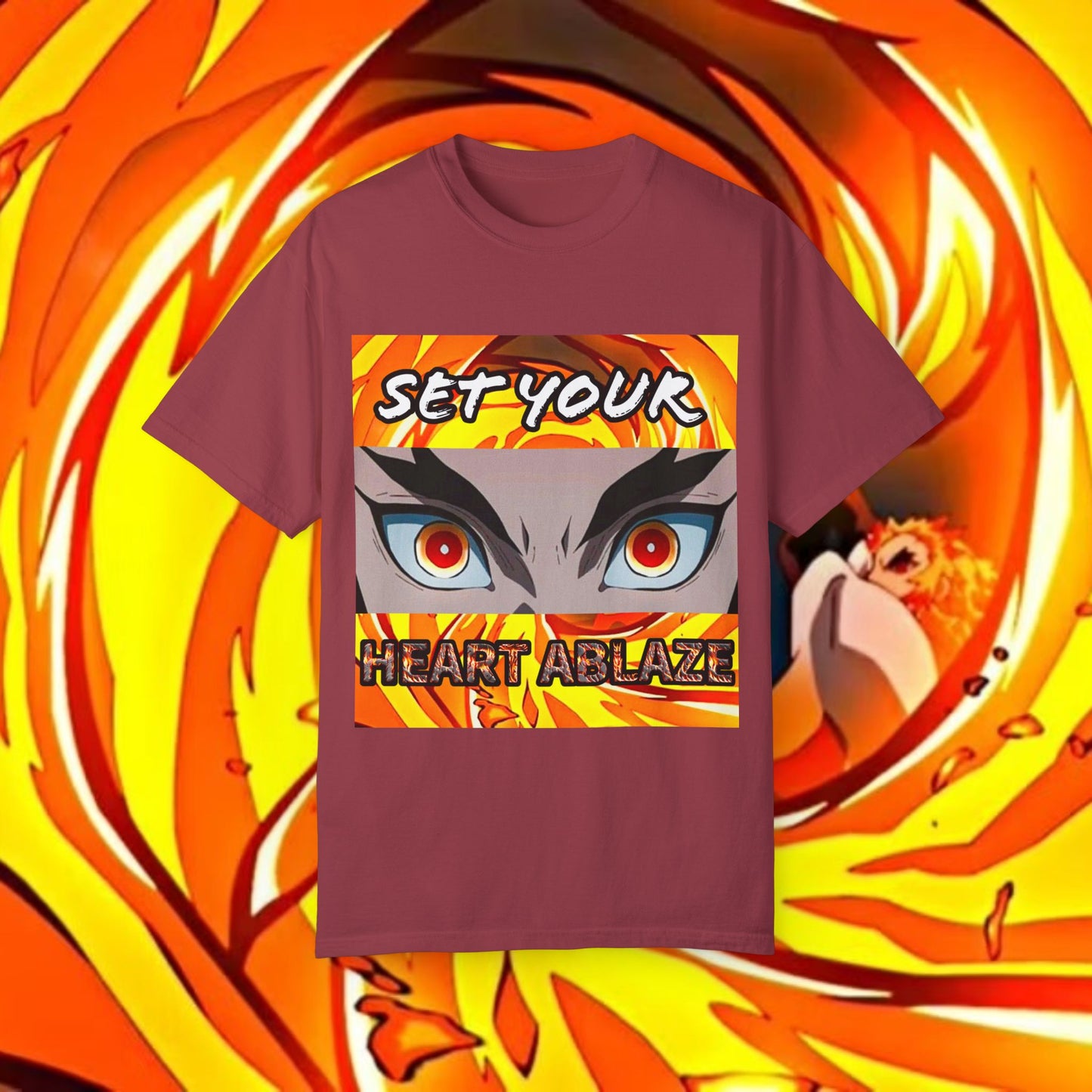 "Set Your Heart Ablaze" Rengoku Demon Slayer T-Shirt