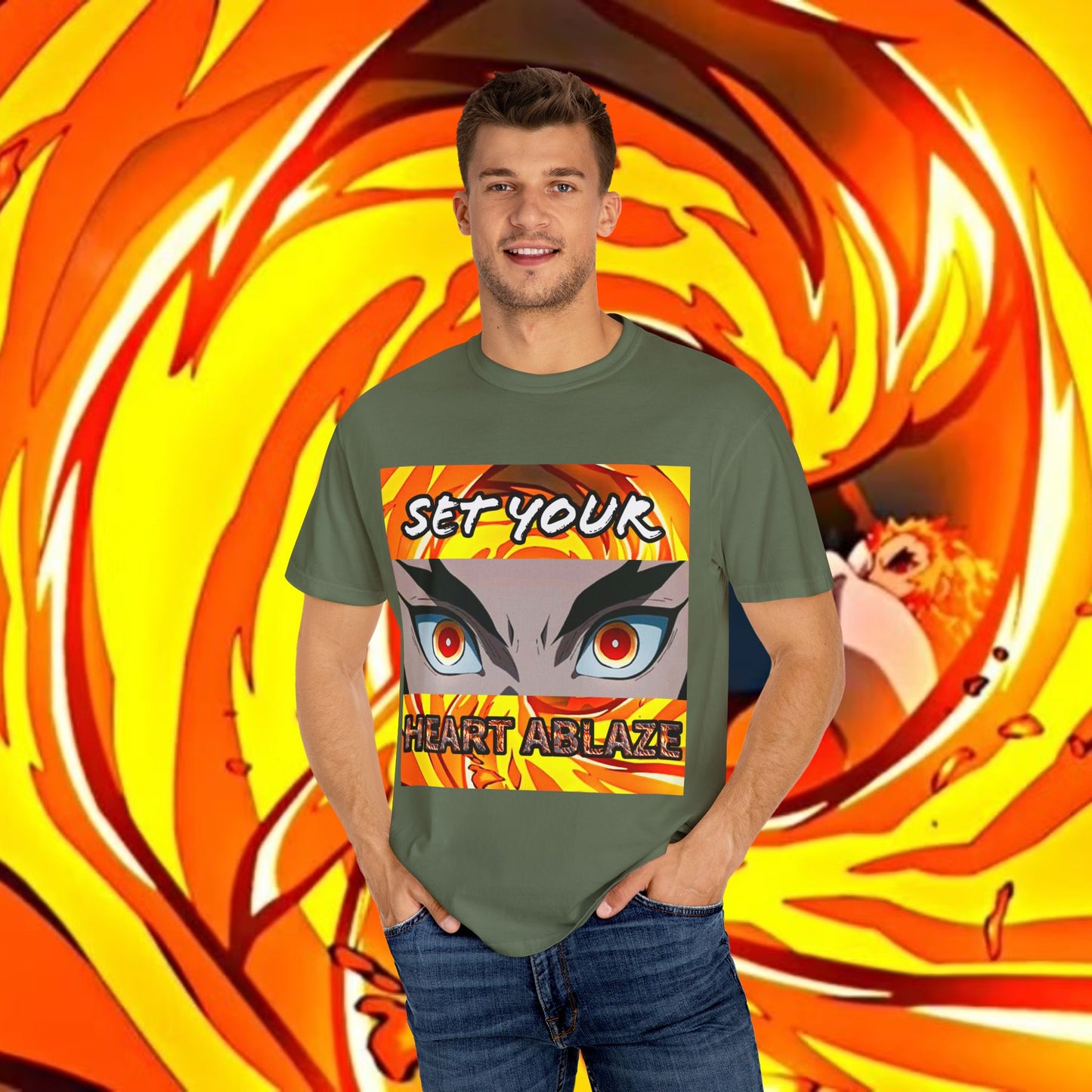 "Set Your Heart Ablaze" Rengoku Demon Slayer T-Shirt