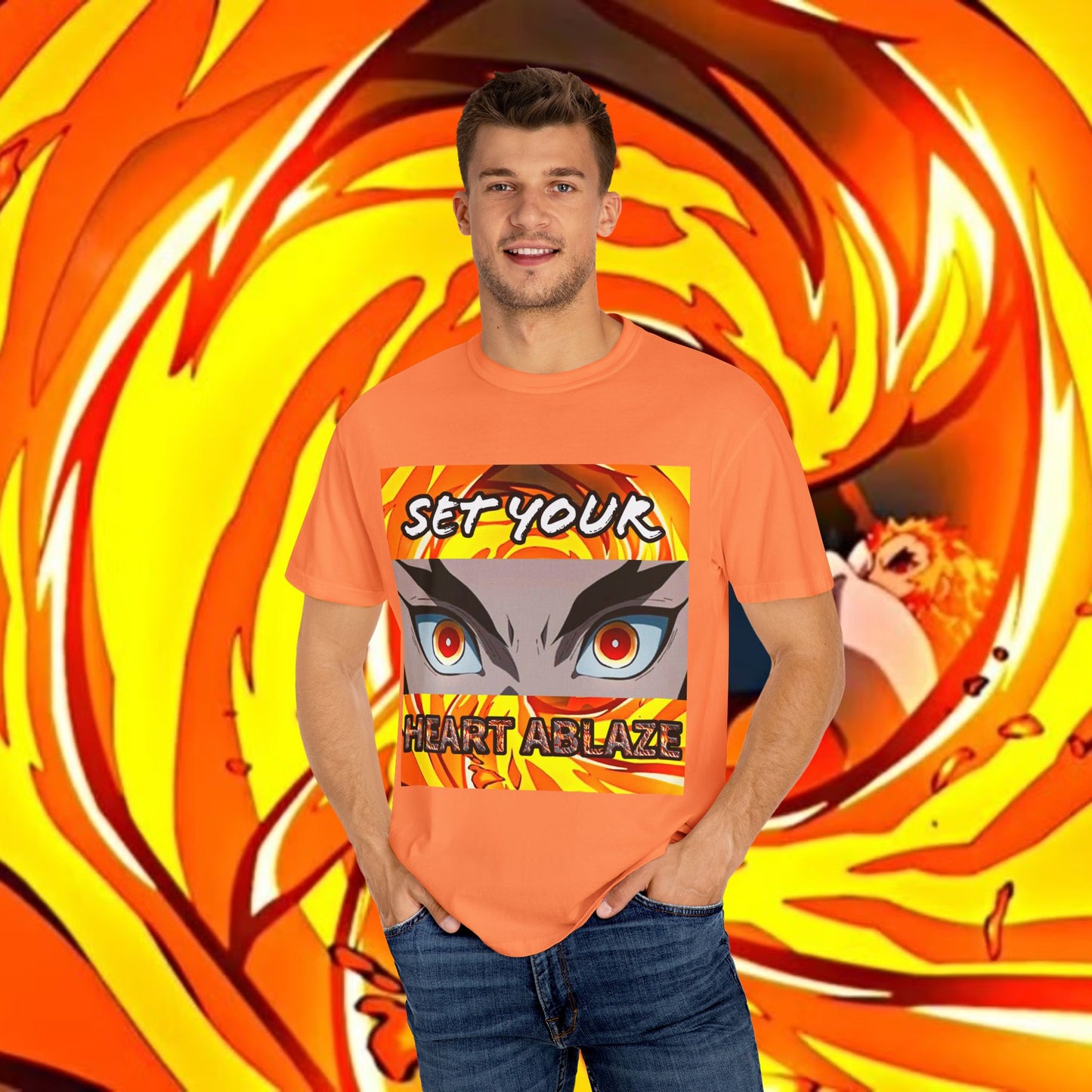 "Set Your Heart Ablaze" Rengoku Demon Slayer T-Shirt