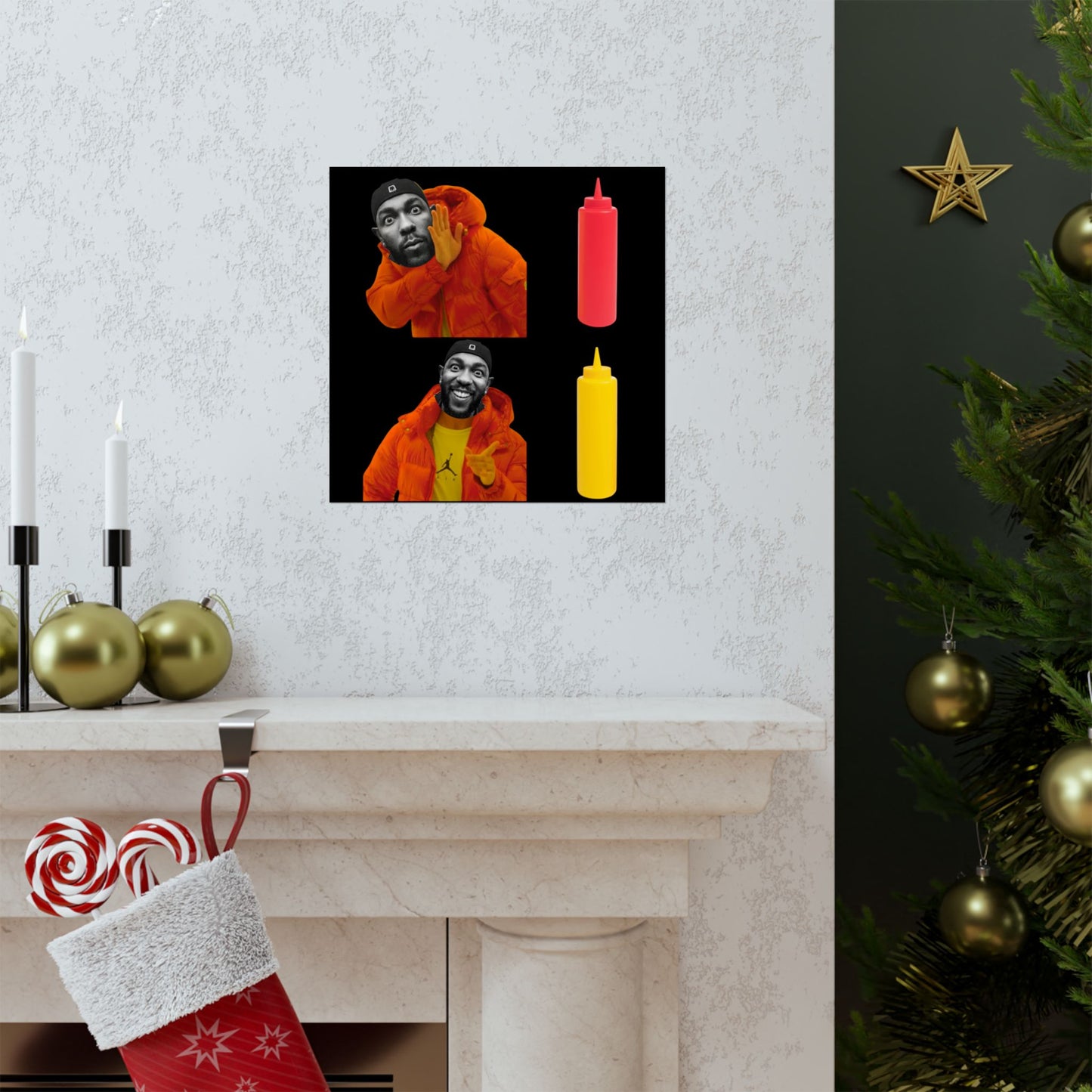 Kendrick Lamar MUSTARD Drake Meme - Matte Posters, Vibrant