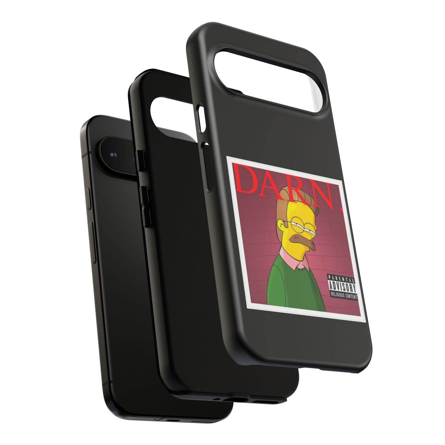 Kendrick Lamar X Simpsons "DARN" Ned Flanders Tough Phone Case – Funny Rap Mashup Cover for iPhone, Samsung, & More