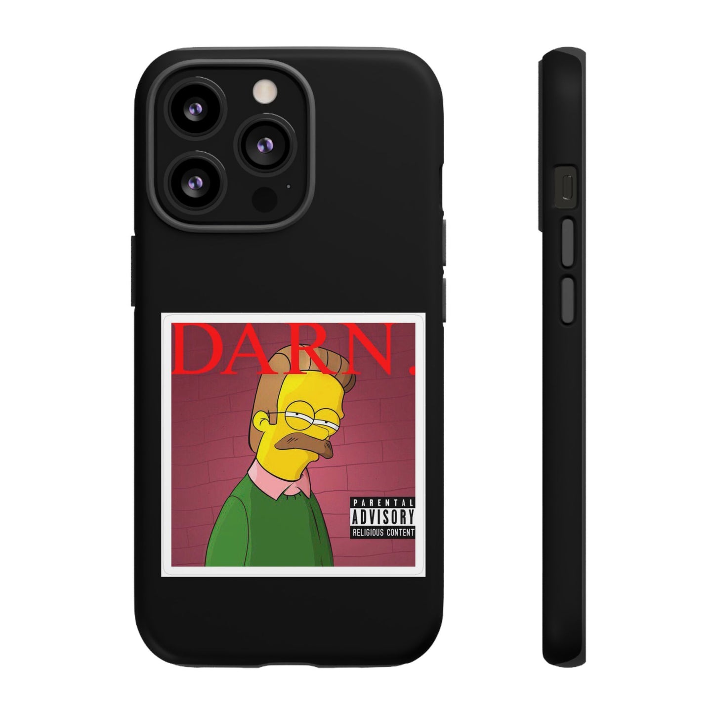 Kendrick Lamar X Simpsons "DARN" Ned Flanders Tough Phone Case – Funny Rap Mashup Cover for iPhone, Samsung, & More