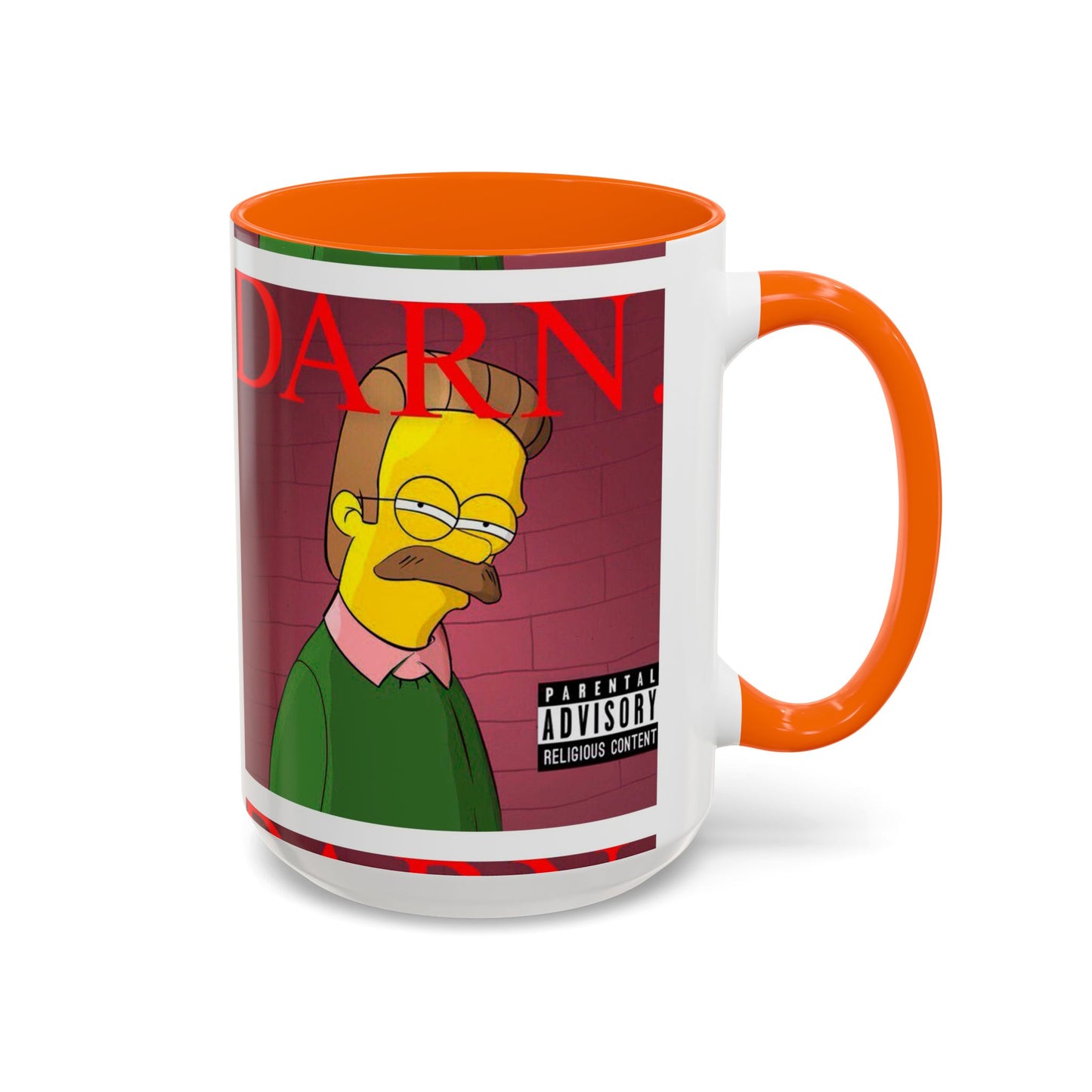 Kendrick Lamar x Simpsons "DARN" Ned Flanders Mashup Mug – Funny Hip Hop Accent Coffee Cup – 11oz & 15oz