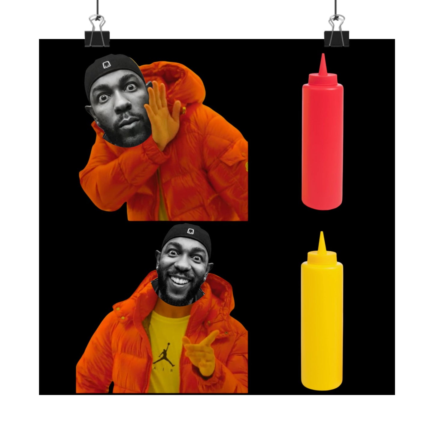 Kendrick Lamar MUSTARD Drake Meme - Matte Posters, Vibrant