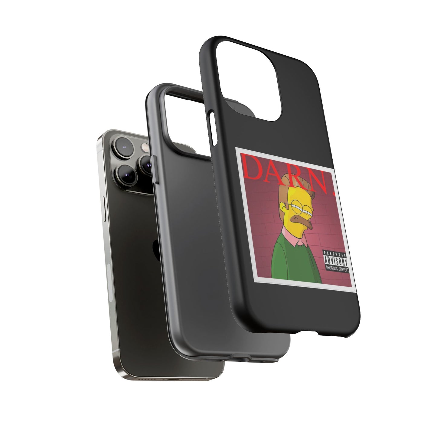 Kendrick Lamar X Simpsons "DARN" Ned Flanders Tough Phone Case – Funny Rap Mashup Cover for iPhone, Samsung, & More