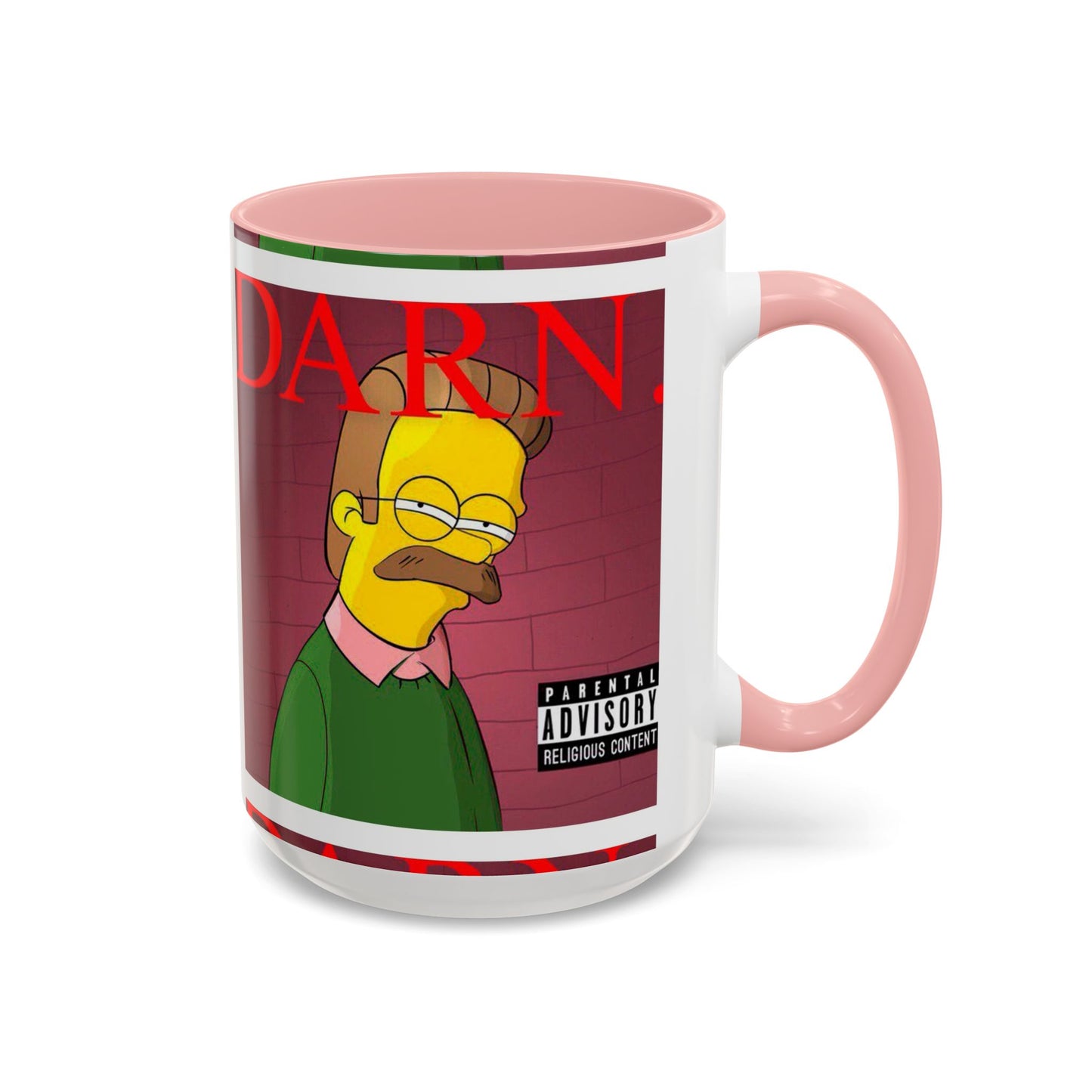 Kendrick Lamar x Simpsons "DARN" Ned Flanders Mashup Mug – Funny Hip Hop Accent Coffee Cup – 11oz & 15oz