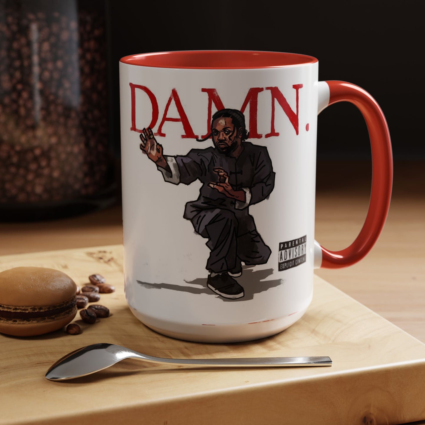 Kendrick Lamar “Kung Fu Kenny” DAMN Mug – Hip-Hop Coffee Cup, Artistic Fan Gift