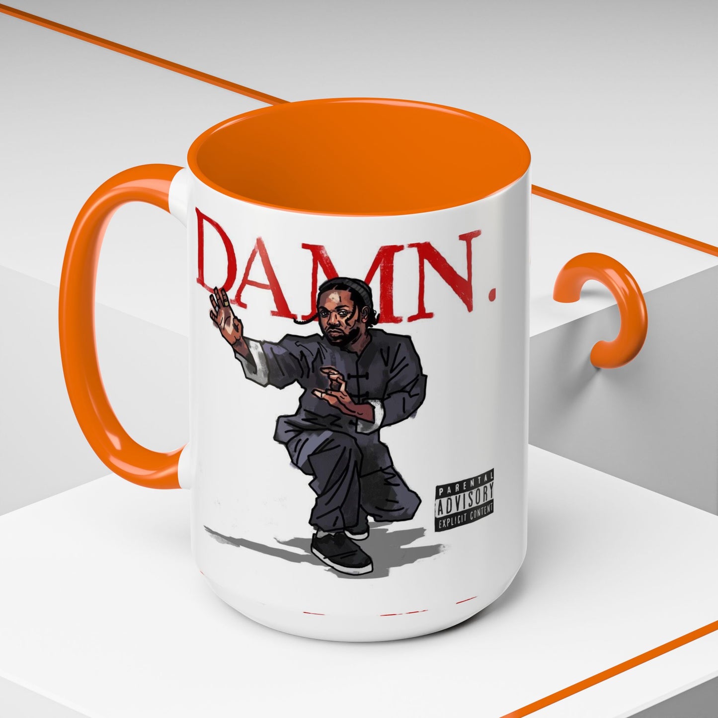 Kendrick Lamar “Kung Fu Kenny” DAMN Mug – Hip-Hop Coffee Cup, Artistic Fan Gift