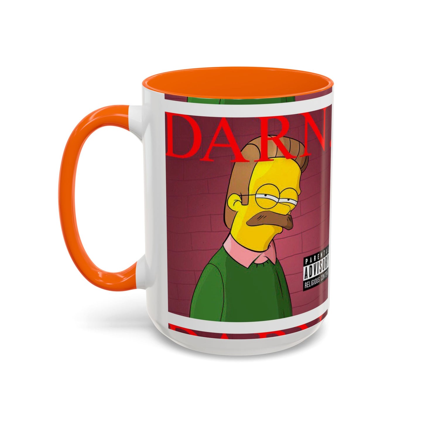Kendrick Lamar x Simpsons "DARN" Ned Flanders Mashup Mug – Funny Hip Hop Accent Coffee Cup – 11oz & 15oz
