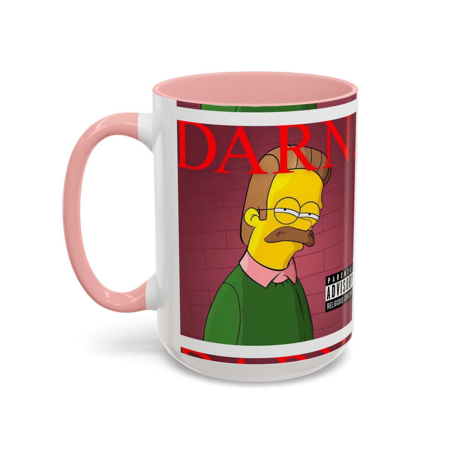 Kendrick Lamar x Simpsons "DARN" Ned Flanders Mashup Mug – Funny Hip Hop Accent Coffee Cup – 11oz & 15oz