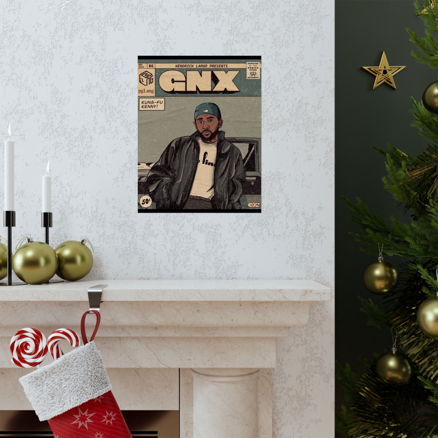 Kendrick Lamar "GNX" Comic Book Cover - Matte Poster – Wall Art Print | Hip-Hop Room Decor | Rap Album Cover Aesthetic