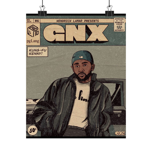 Kendrick Lamar "GNX" Comic Book Cover - Matte Poster – Wall Art Print | Hip-Hop Room Decor | Rap Album Cover Aesthetic