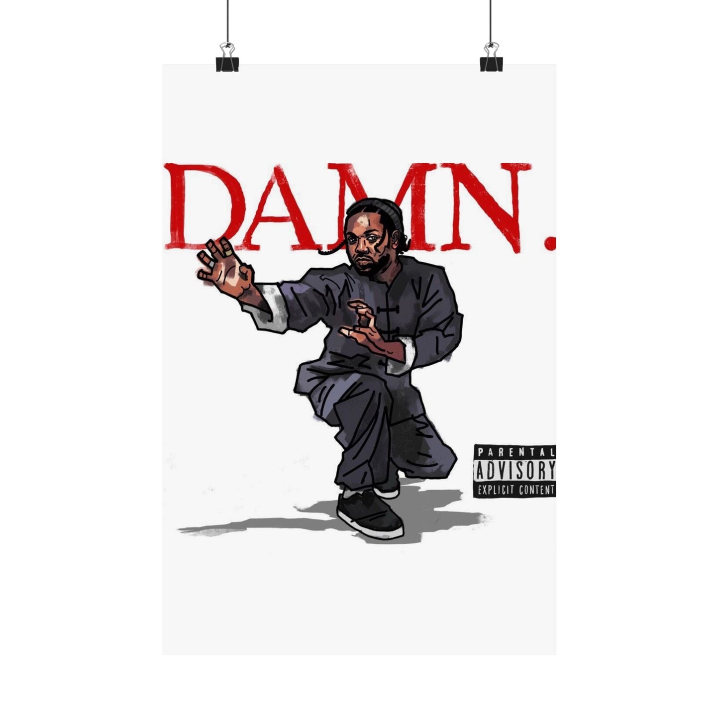 Kendrick Lamar "Kung Fu Kenny" DAMN Album - Matte Poster - Art Print – Hip Hop Matte Wall Decor – Rap Music Fan Gift