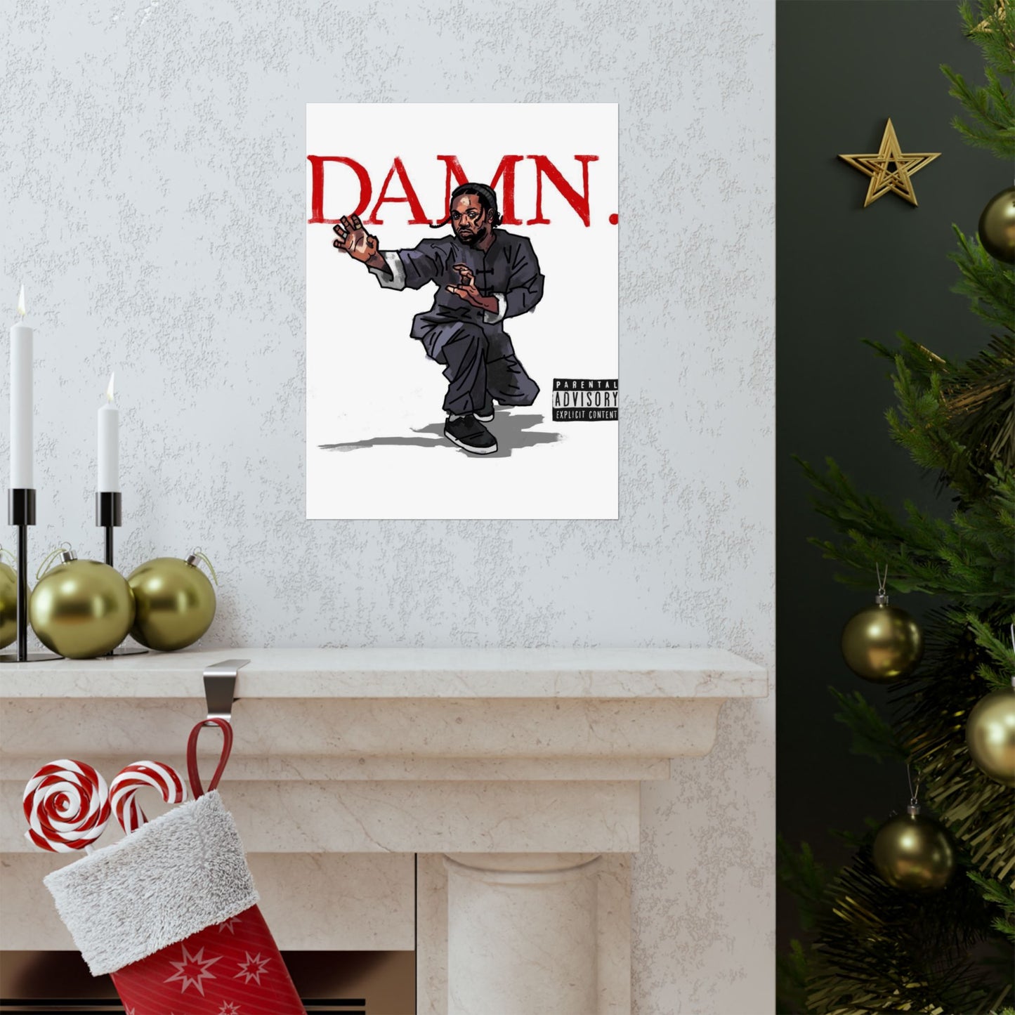 Kendrick Lamar "Kung Fu Kenny" DAMN Album - Matte Poster - Art Print – Hip Hop Matte Wall Decor – Rap Music Fan Gift