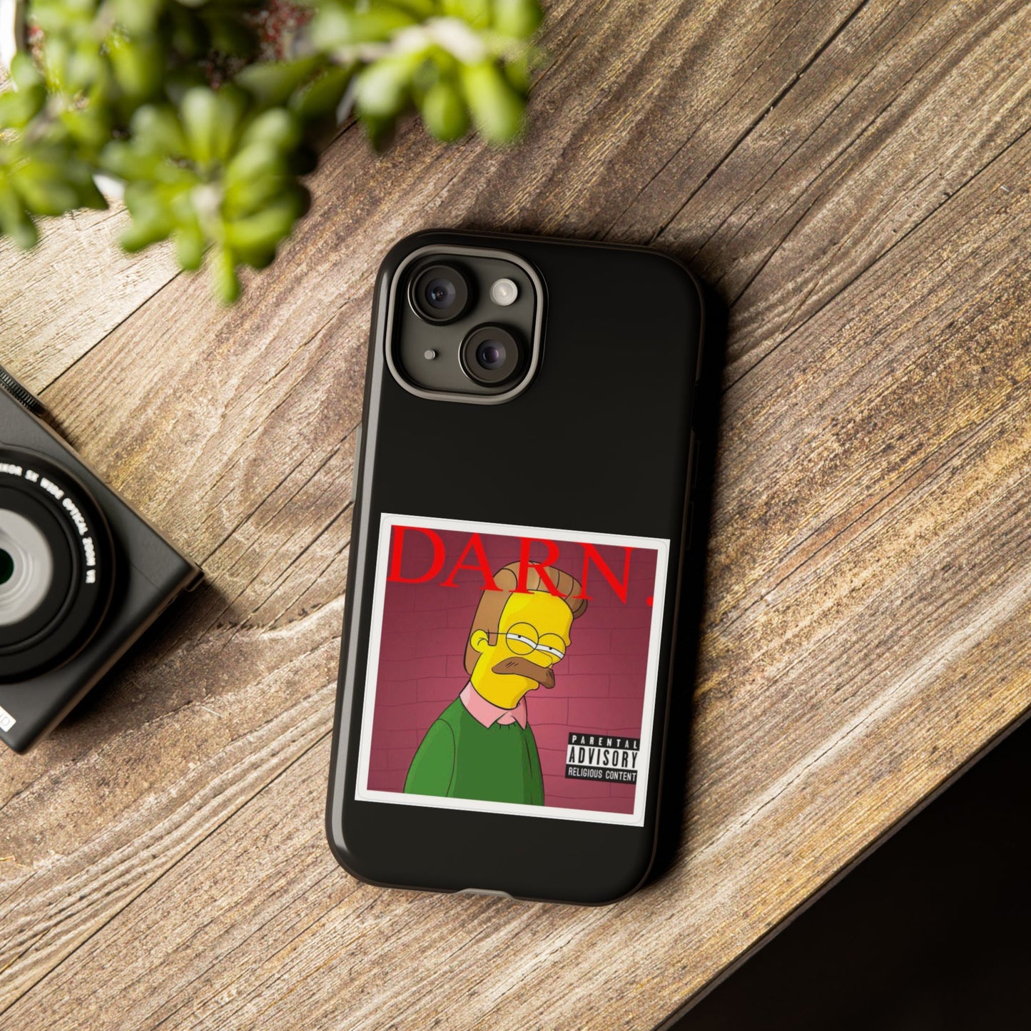 Kendrick Lamar X Simpsons "DARN" Ned Flanders Tough Phone Case – Funny Rap Mashup Cover for iPhone, Samsung, & More