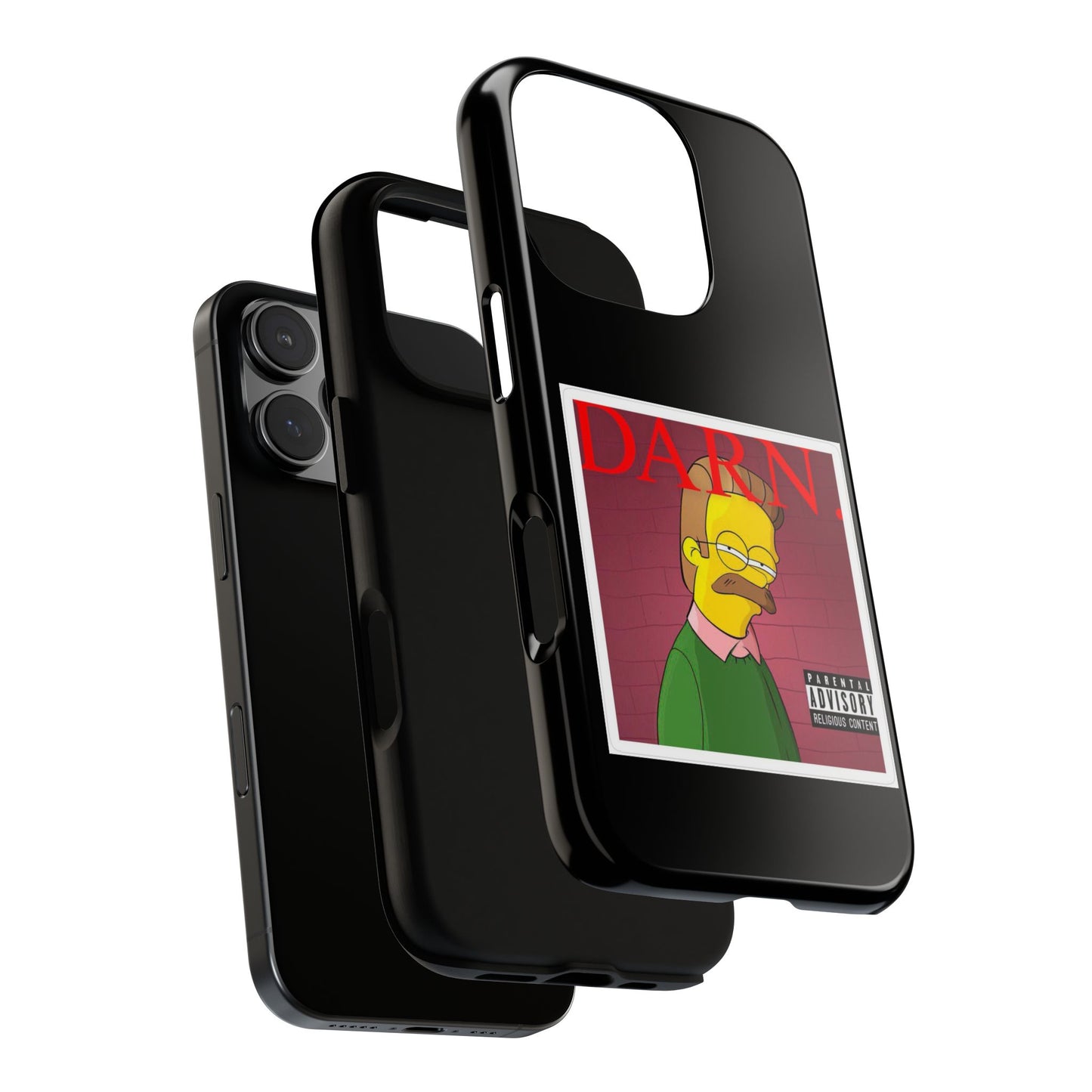 Kendrick Lamar X Simpsons "DARN" Ned Flanders Tough Phone Case – Funny Rap Mashup Cover for iPhone, Samsung, & More
