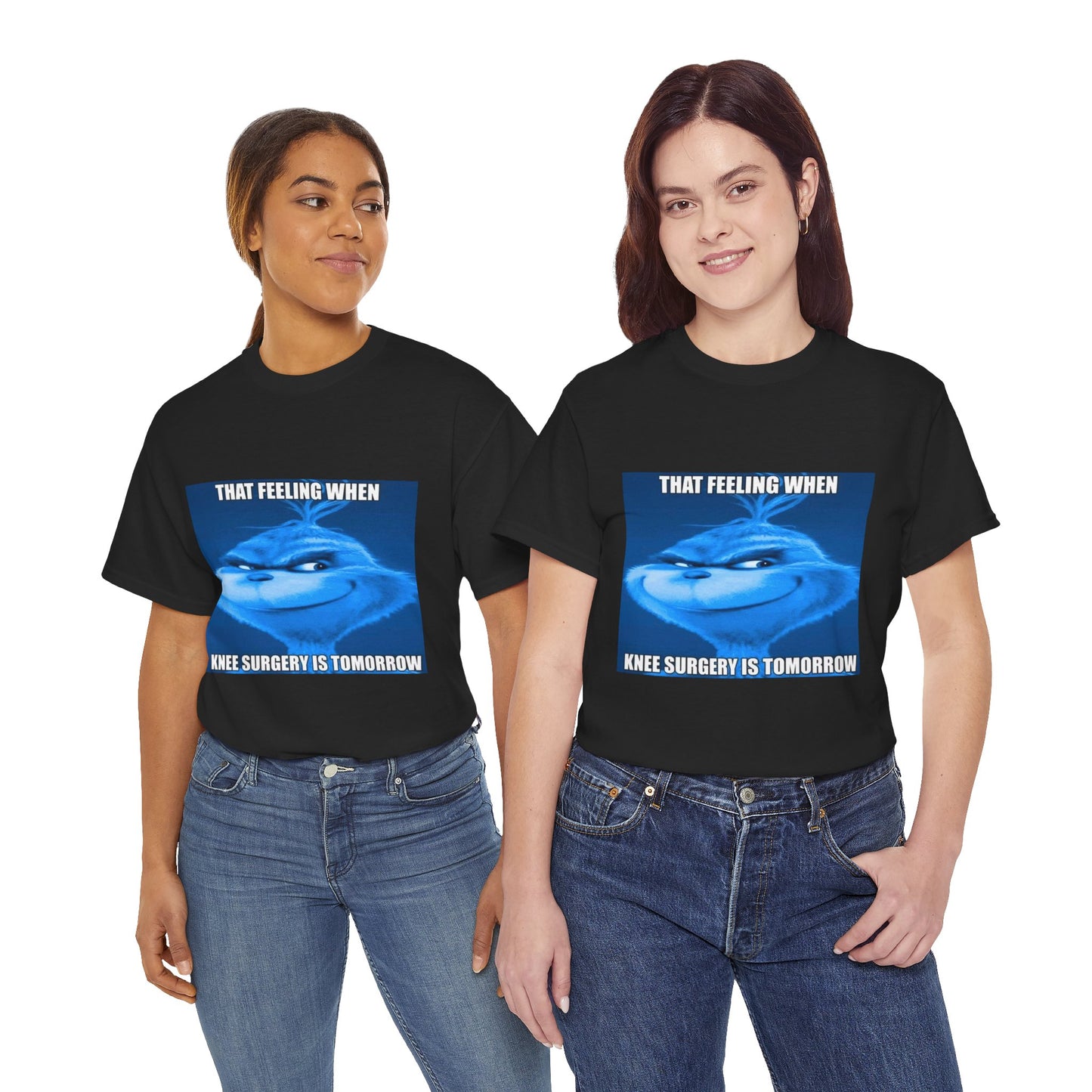 "Knee Surgery" Blue Grinch Meme T-Shirt - WAS $24.99