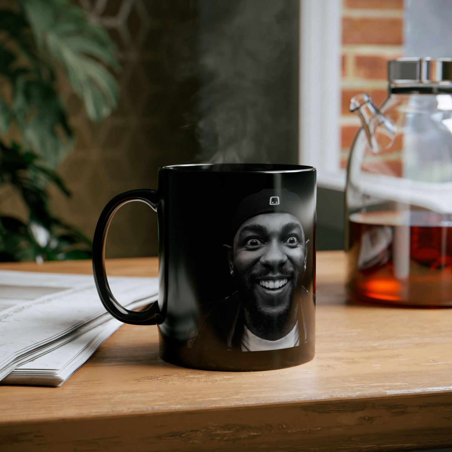 Kendrick Lamar Meme Face Mustard - Mug, Black