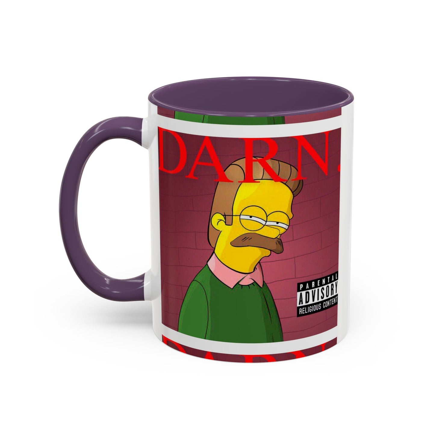 Kendrick Lamar x Simpsons "DARN" Ned Flanders Mashup Mug – Funny Hip Hop Accent Coffee Cup – 11oz & 15oz