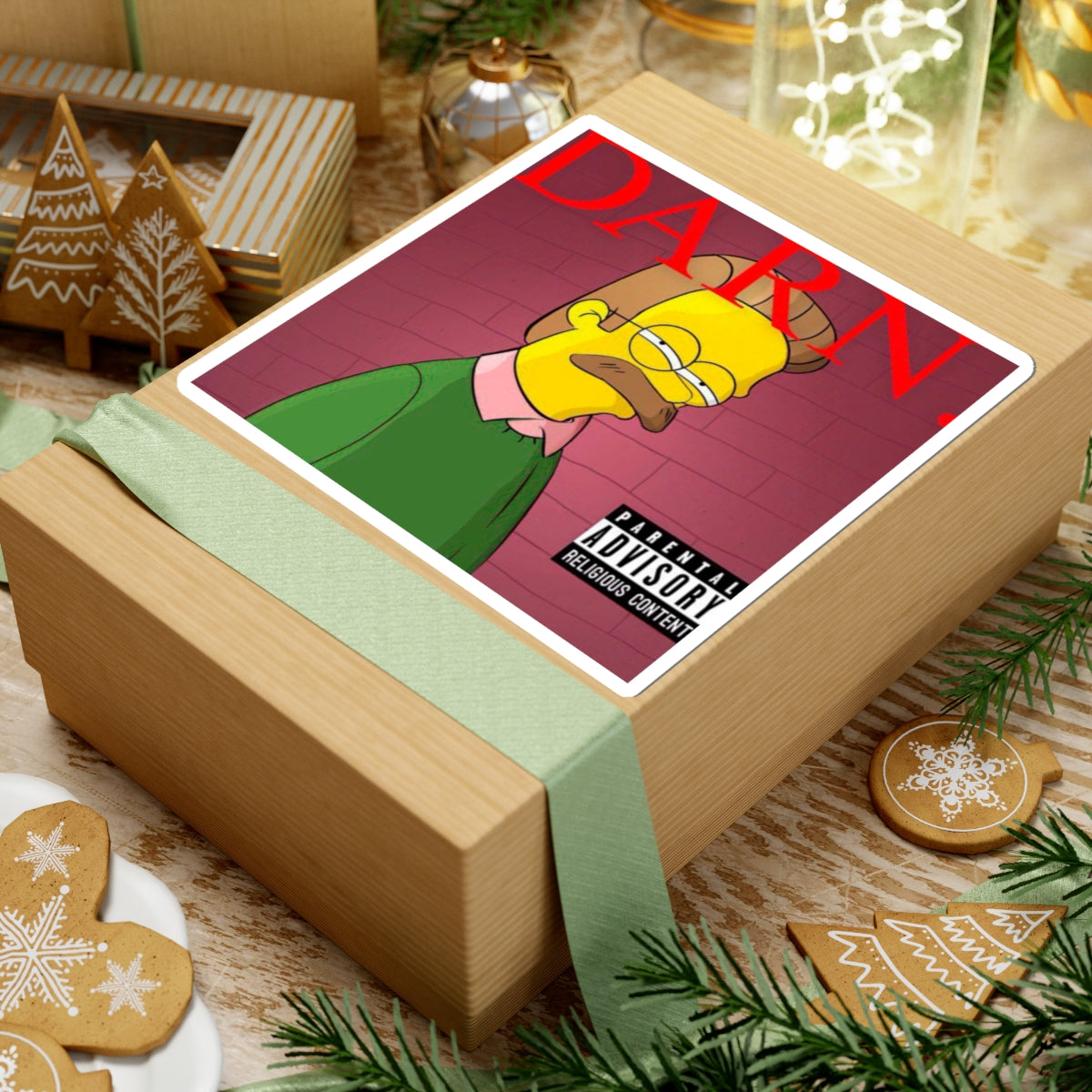 Kendrick Lamar X Simpsons "DARN" Ned Flanders Mashup - Stickers, Kiss-Cut