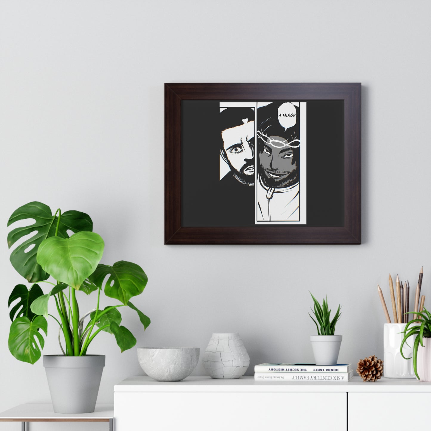 Kendrick Lamar Drake Anime Battle - Framed Comic Art Poster