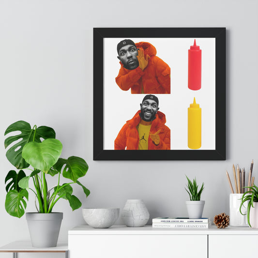 Kendrick Lamar MUSTARD Drake Meme - Framed Poster