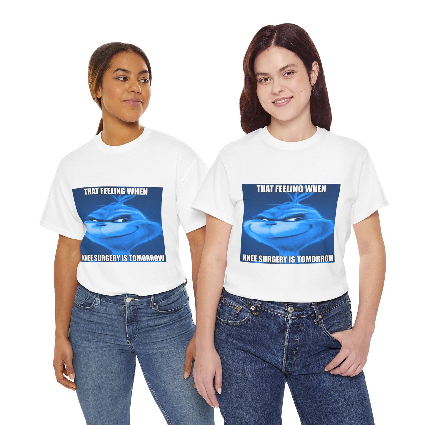 "Knee Surgery" Blue Grinch Meme T-Shirt - WAS $24.99