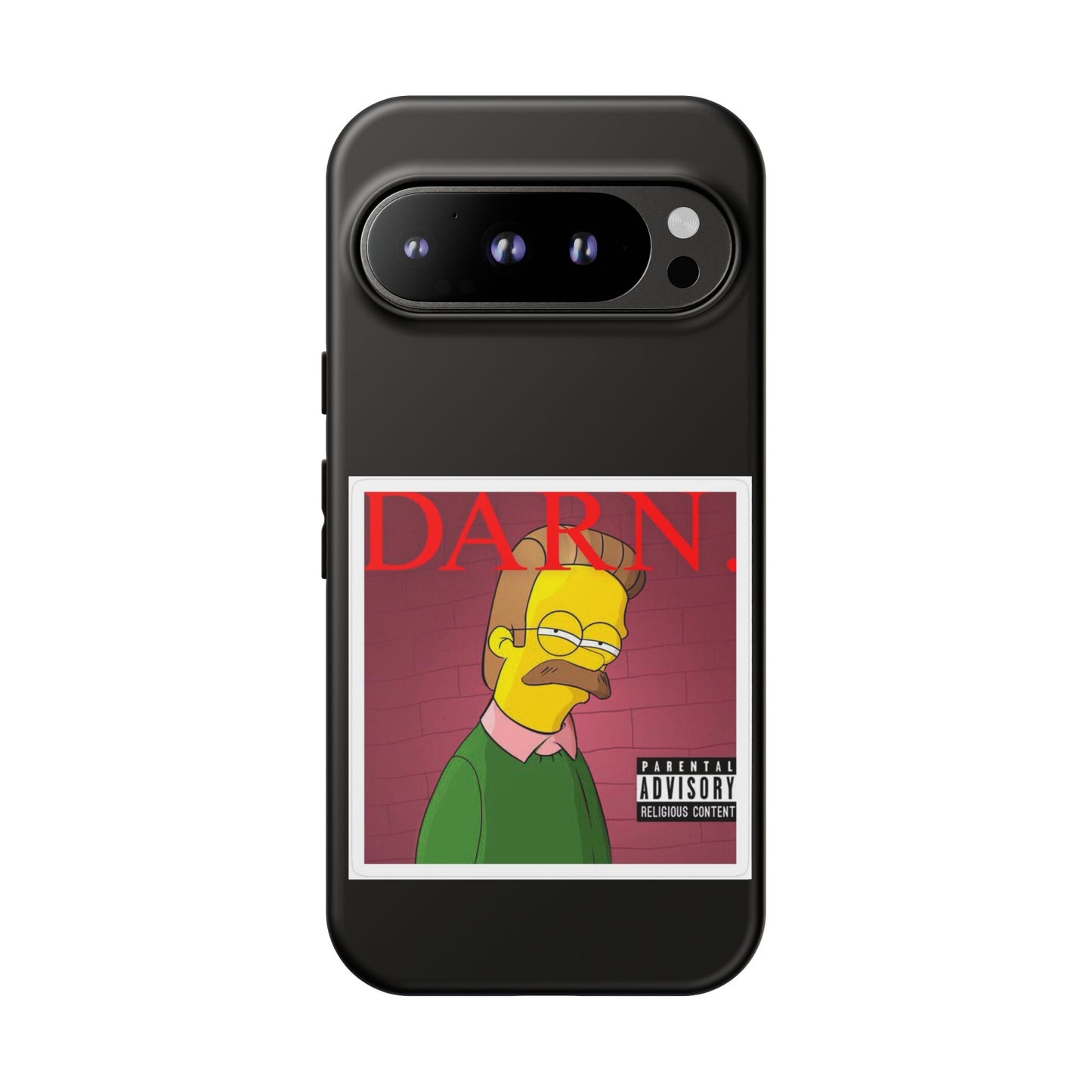 Kendrick Lamar X Simpsons "DARN" Ned Flanders Tough Phone Case – Funny Rap Mashup Cover for iPhone, Samsung, & More